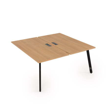 10БДК.268 Стол системы Бенч, сдвоенный, на 2 рабочих места - конечный (1200x1235x750) (RomanoЧерный глянец)