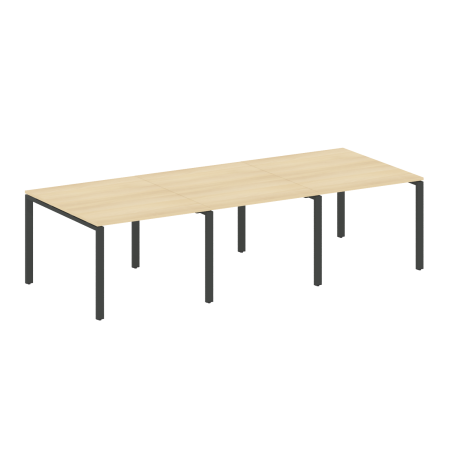 Переговорный стол 3 столешницы Metal System Style БП.ПРГ-3.1 3000x1235x750 (Акация/Антрацит металл)