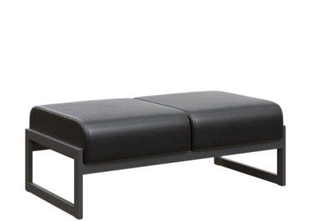 Банкетка двухместная MD.B2  (1255х700х700) (Oregon Черный арт.16/Чёрный металл)