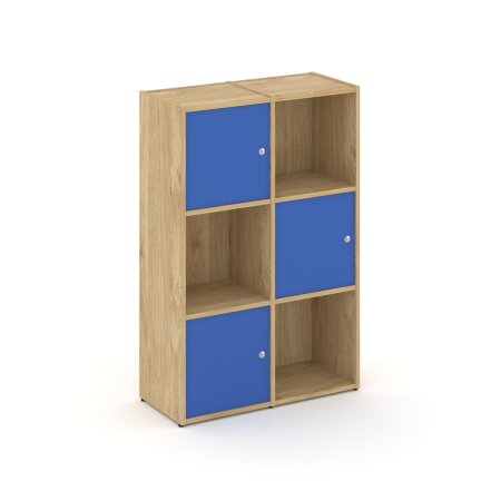 Стеллаж Locker Plus LK.K-002 798x350x1203 (Тиквуд Светлый | Синий)