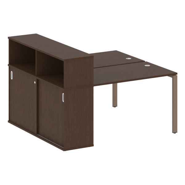 Рабочая станция с опорным шкафом-купе Metal System Style БП.РС-СШК-2.2 1610x1475x1098 (Венге Цаво/Мокко металл)