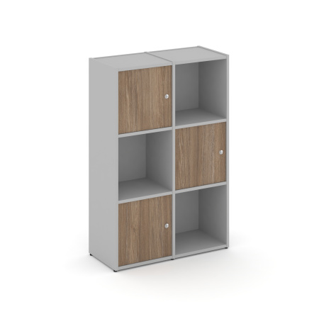 Стеллаж Locker Plus LK.K-002 798x350x1203 (Серый | Дуб Аризона)