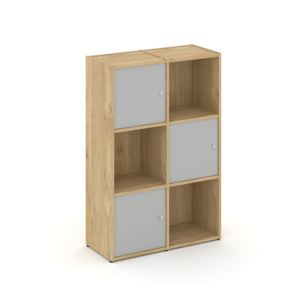 Стеллаж Locker Plus LK.K-002 798x350x1203 (Тиквуд Светлый | Серый)