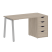 Стол письменный VR.SP-3-138.4.A 1380x720x750 (Серый/Белый Металл)