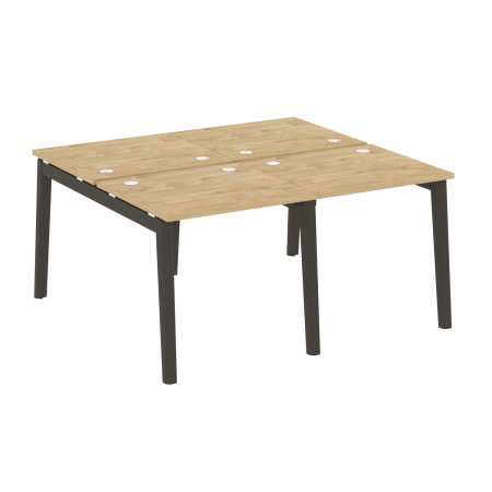 Рабочая станция на деревянных опорах Onix Wood OW.D.RS-4.0.7 1560x1475x750 (Тиквуд Светлый/Дуб Темный)