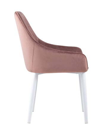 Стул Диана велюр пыльно-розовый ножки белые (Стул Диана пыльно розовый)