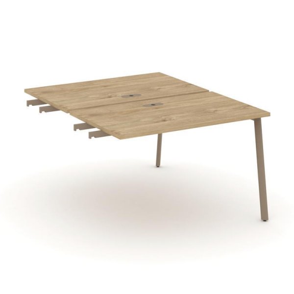 Двойной стол приставка к опорным тумбам ES.D.SPR-2-LP (1180х1500х750) (Тиквуд Светлый/Металл Латте)