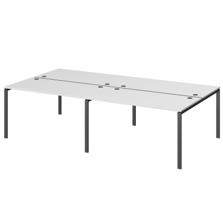 Бенч двойной на 4 рабочих места Арго-М АМБ-005.60-4 3600x1236x760 (Белый)