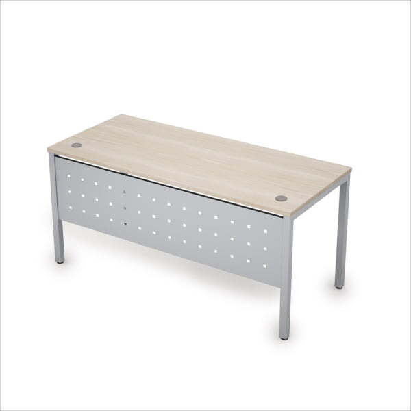 6МК.009 Стол рабочий (1400x700x750) (Шамони светлый/Алюминий матовый)