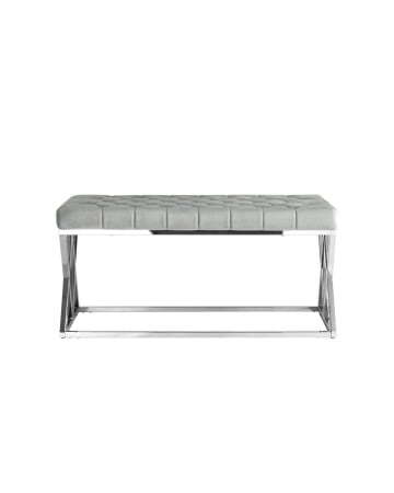 Банкетка ИНСИГНИЯ велюр серый сталь серебро (Банкетка Инсигния серый)