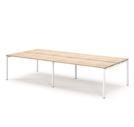 TOUR LIGHT Бенч-система 4 рабочих места 320x143 (Дуб калифорнийский/Белый металл)