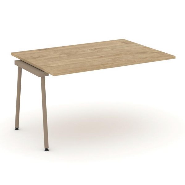 Проходной наборный элемент переговорного стола ES.NPRG-1.3-K (1380х980х750) (Тиквуд Светлый/Металл Латте)