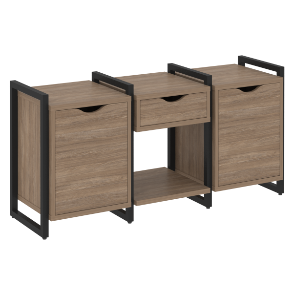 Тумба на регулируемых опорах наборная VR.L-TN-7.O 1440x460x719 (Дуб Аризона/Черный металл)