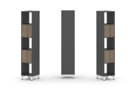 Набор стеллажа 1 сторонний, 5 ярусов SN.NS-511 (387х400х1982) (Антрацит/Вяз Благородный/Металл Белый)