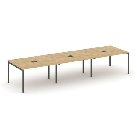 Стол переговорный SN-4P.SPRG-053 (4410х1180х750) (Тиквуд Светлый/Металл Антрацит)