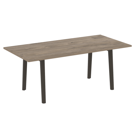 Стол переговорный на деревянных опорах Onix Wood Direct OW.PRG-19 1980x980x750 (Тиквуд Темный/Дуб Темный)