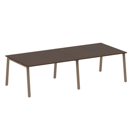 Стол для переговоров (2 столешницы) на А-образном м/к Metal System Style БА.ПРГ-2.3 2800x1235x750 (Венге Цаво/Мокко металл)