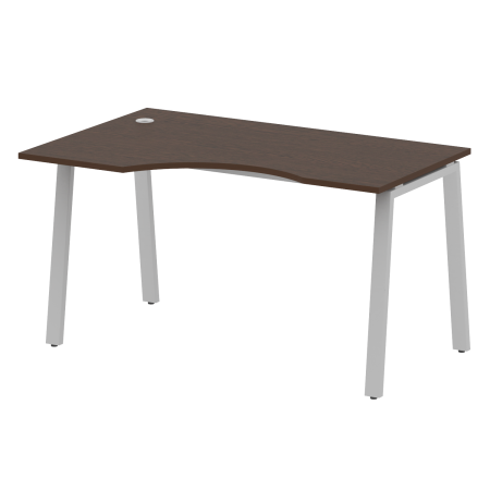 Стол криволинейный левый Metal System Style БА.СА-2 Л 1400x900x750 (Венге Цаво/Серый металл)