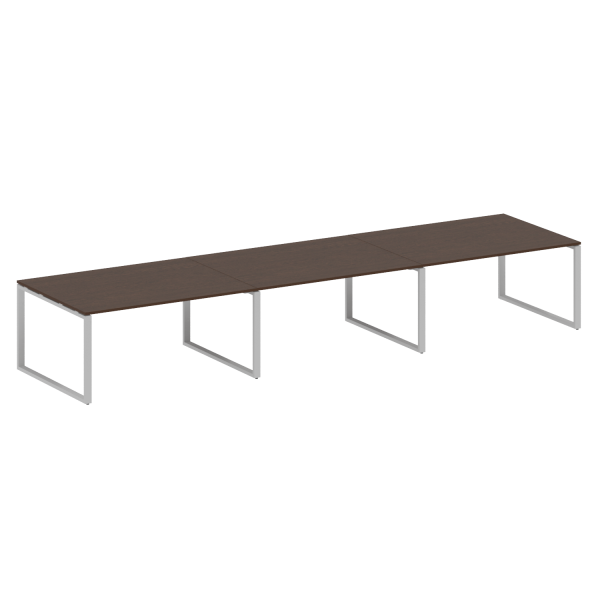 Переговорный стол 3 столешницы Metal System Style БО.ПРГ-3.4 4800x1235x750 (Венге Цаво/Серый металл)