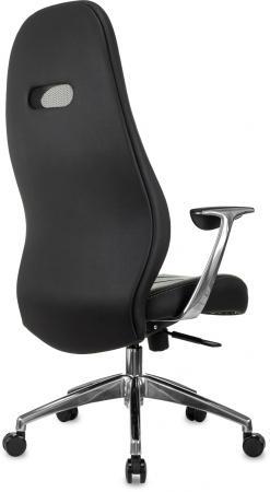 Кресло руководителя _Zen черный кожа крестов. алюминий (Черный)