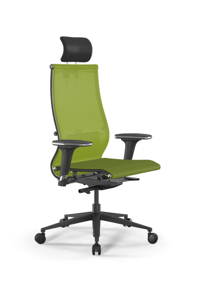 Кресло для руководителя Метта SynchroSit 10 B2-107D - T /Km00/Nb00/D32P/H3mL-2D(M23.B11.G19.W03) (Лайм)