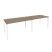Рабочая станция на П-образном м/к Onix O.MP-RS-2.3.8 2760x800x750 (Тиквуд Темный/Белый Металл)