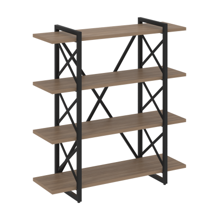 Стеллаж на регулируемых опорах-4 полки VR.L-MST.O-4.8V 1200x400x1280 (Дуб Аризона/Черный металл)
