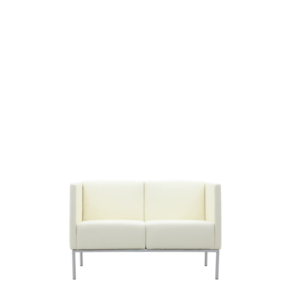 Диван офисный Авеню (М-14) 2-х местный с подлокотниками (Белый)