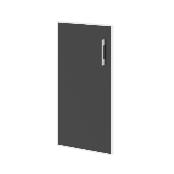 Дверь стеклянная черная левое в раме низкое Lacobel LT.S-3 R (L) Black (Черный)