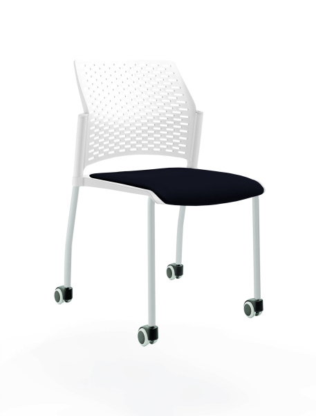 Стул на 4 ногах и колёсах Rewind ЦБ-00016955 Черный/Белый (Черный/Белый)