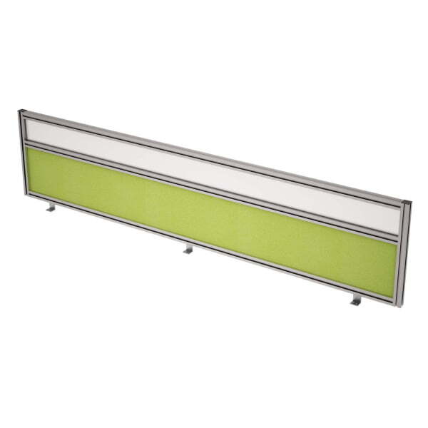 9БТС.0418.8 Барьер из ткани и стекла в алюминиевом профиле, фронтальный (1800x29x400) (Kiwi/стекло матовое)