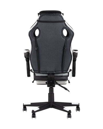 Кресло игровое TopChairs Virage черно-белое (Геймерское кресло Virage черно-белый)