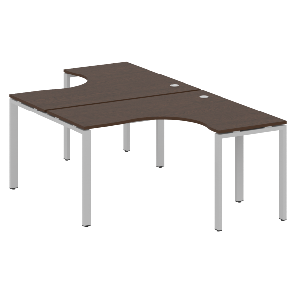 Рабочая станция криволинейная Metal System Style БП.РАС-СА-2.3 1400x2435x750 (Венге Цаво/Серый металл)