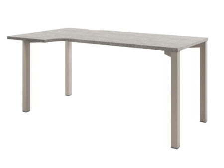 Стол эргономичный на металлокаркасе левый Solution D-52 1600x880x750 (Бетон/КашемирБежевый)