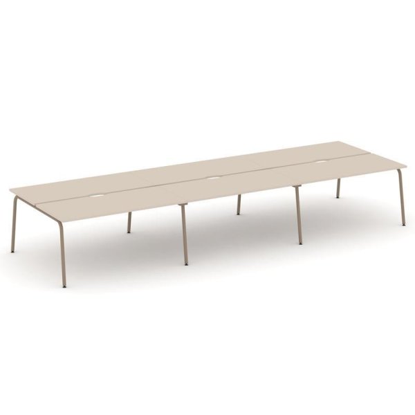 Рабочая станция 6 мест ES.D.RS-6.4-VK (4740х1500х750) (Капучино/Металл Латте)