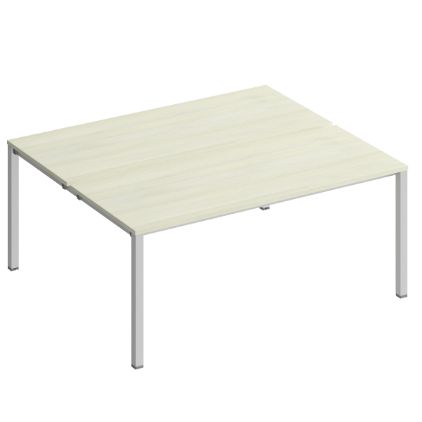 Рабочая станция на металлокаркасе КФ (2х180) Комфорт КФ К.1147 1800x1540x750 (Дуб шамони светлыйСерый)