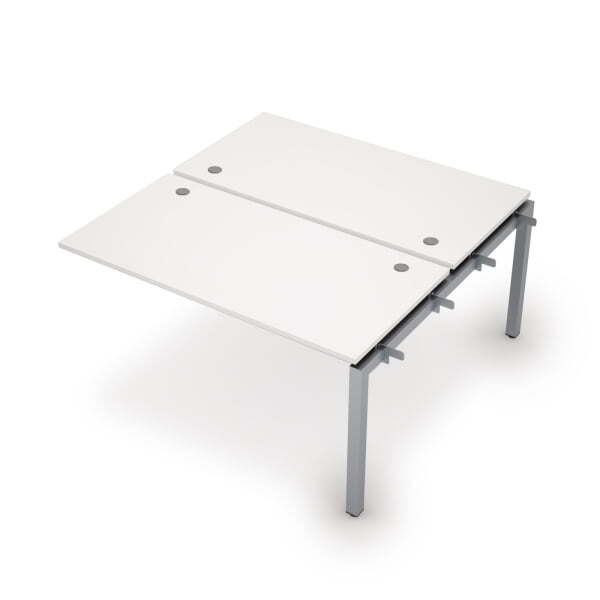 6МБС.5279 Бенч-система на 2 рабочих места, средний модуль (1400x1435x750) (Белый/Алюминий матовый)