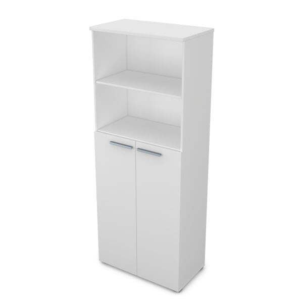 9Ш.005.3 Шкаф высокий с открытой полкой (800x450x2045) (Белый премиум)