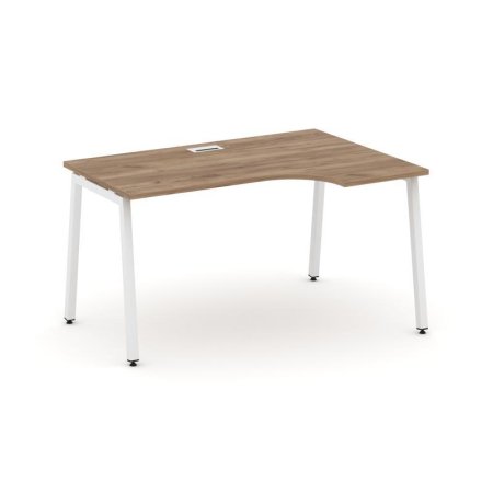 Стол рабочий эргономичный SN-4A.SPA-022(R) (1580х800/980х750) (Дуб Табак/Металл Белый)