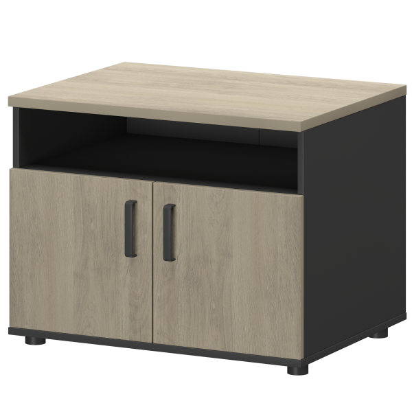 Тумба для оргтехники Смарт СМТ-2ДН Тип2 800x600x625 (Графит/Кронберг)