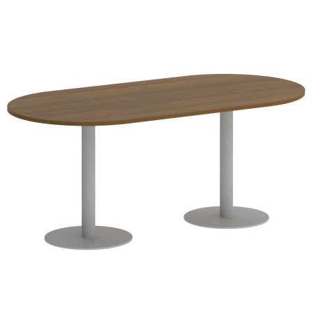Стол овальный VR.SP-5-180.1 1800x900x750 (Орех Гварнери/Серый Металл)