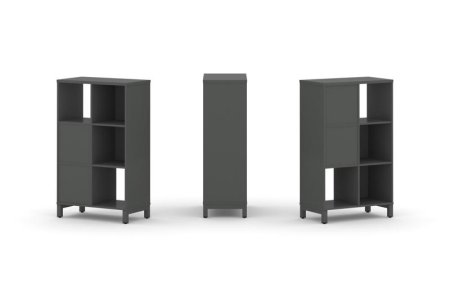 Набор стеллажа 2-х сторонний, 3 яруса SN.NSD-321 (754х400х1248) (Антрацит/Металл Антрацит)