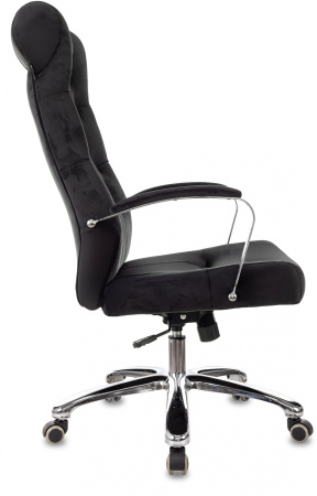Кресло руководителя T-9928SL Fabric черный Italia Black крестов. металл хром (Черный)