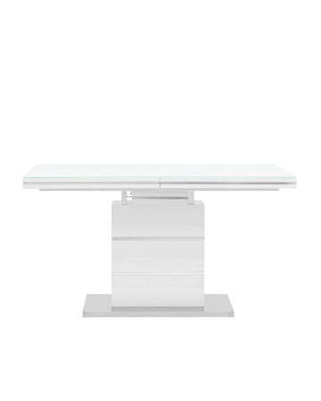 Стол обеденный Глазго раскладной 140-170*80 глянцевый белый (Стол обеденный Глазго белый)