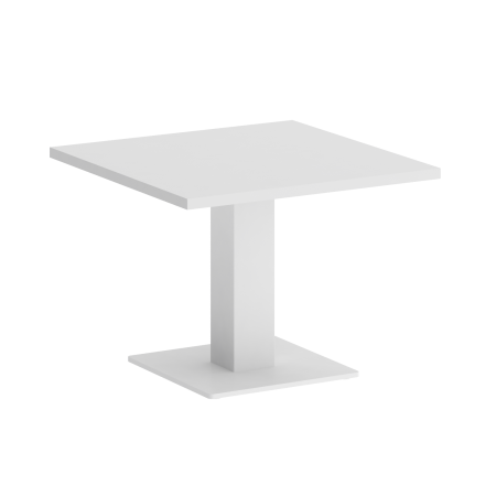 Стол журнальный квадратный VR.SP-5-60.2G 600x600x450 (Белый Бриллиант/Белый Металл)