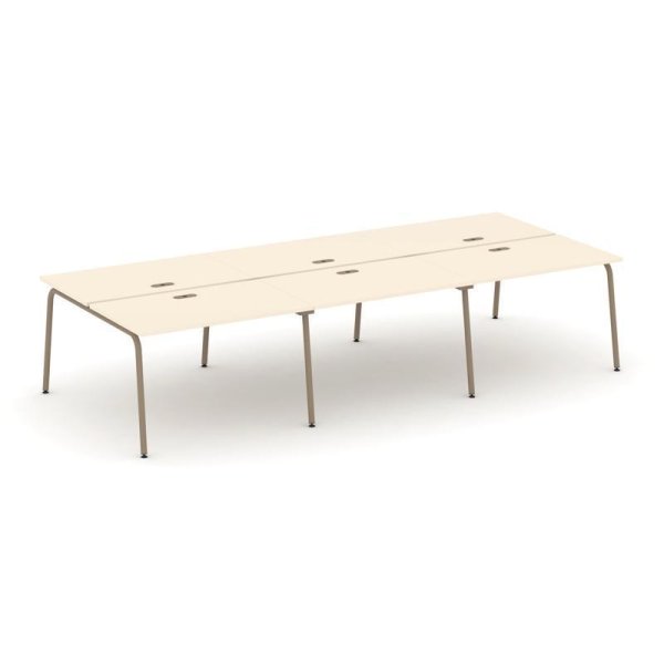 Рабочая станция 6 мест ES.D.RS-6.2-LK (3540х1500х750) (Сатин/Металл Латте)