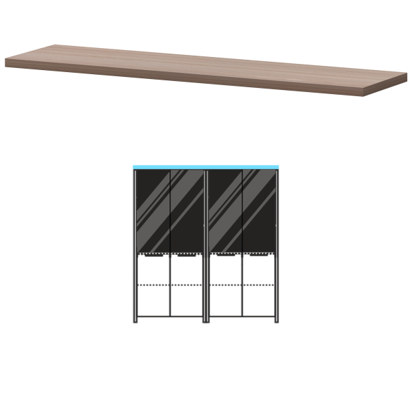 Топ Акцент КТ-74.38 1714x441x38 (Темный шимо)