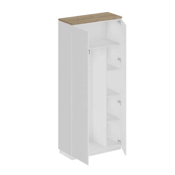 Шкаф для одежды с дополнением City СИ 306 900x400x2034 (Дуб гладстоун светлый / Белый премиум / Белый премиум)