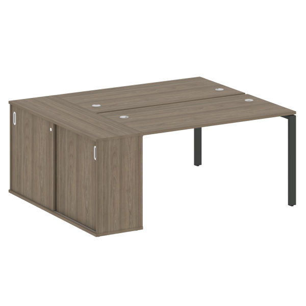 Рабочая станция с опорным шкафом-купе Metal System Style БП.РС-СШК-1.3 1810x1475x750 (Вяз/Антрацит металл)