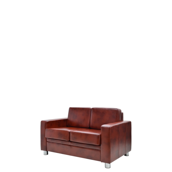 Диван офисный Афина (А-02) 2-х местный с подлокотниками (Бордовый)